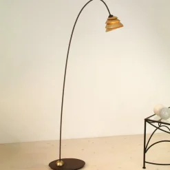 Holländer Graciøs SNAIL gulvlampe med 1 lys, jern brun og gu