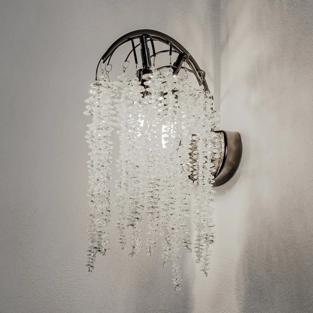 Lucea Væglamper>Grape væglampe, perlesort, 2 lyskilder, krystalglas