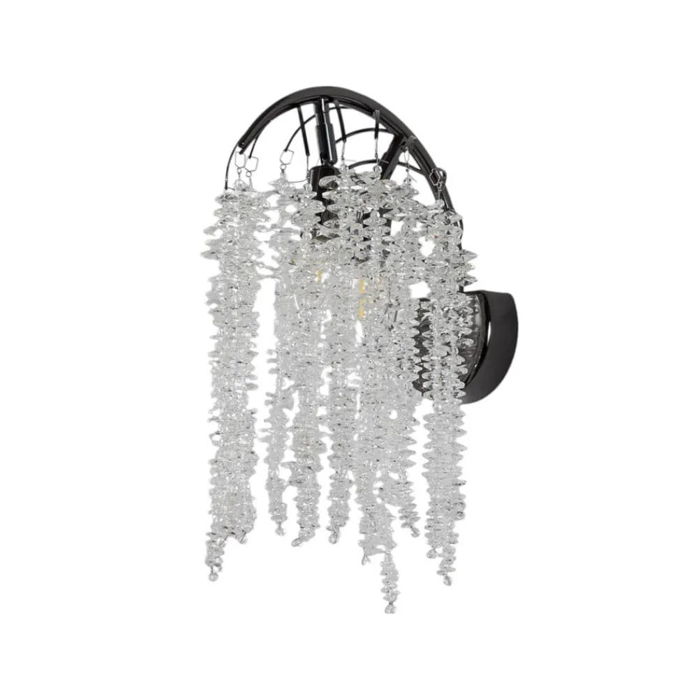 Lucea Væglamper>Grape væglampe, perlesort, 2 lyskilder, krystalglas