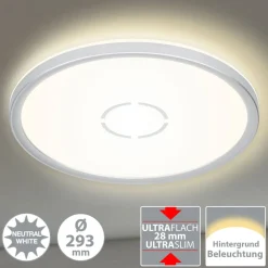 Briloner Gratis LED-loftlampe, Ø 29 cm, sølv