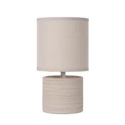 Lucide Greasby bordlampe med tekstilskærm, beige