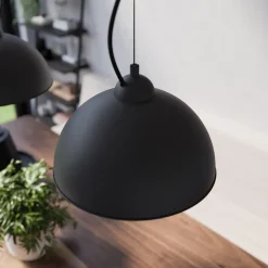 Lindby Gretja hængelampe, 3 lyskilder, sort guld