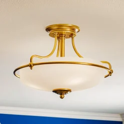 QUOIZEL Griffin loftlampe med afstand, messing, Ø 42 cm