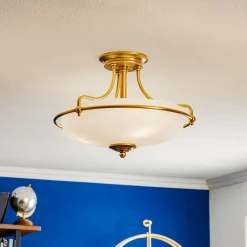 QUOIZEL Griffin loftlampe med afstand, messing, Ø 42 cm