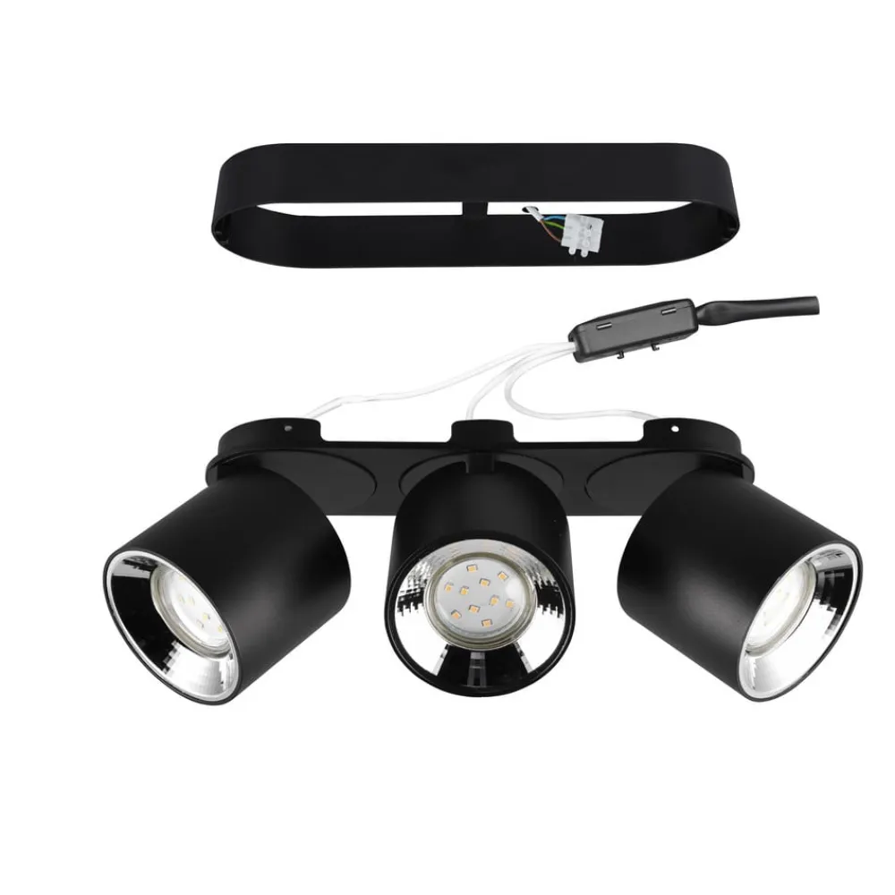 Trio Lighting Loftlamper|Loftlamper>Guayana loftspot GU10, 3 lyskilder, sort