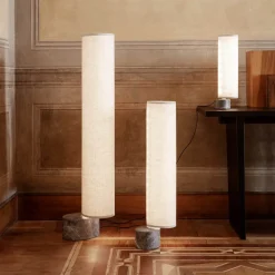 GUBI Unbound LED-gulvlampe 80 cm lærred