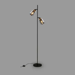 Gulvlampe 1486025 2 lyskilder skærme røgfarveglas^Briloner New