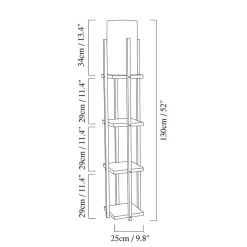 Opviq Gulvlampe 8111 sort, hylde, stofskærm hvid