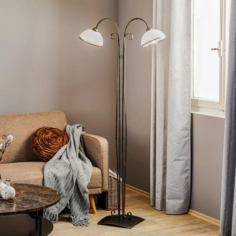 Luminex Gulvlampe Antica i landlig stil, 2 lyskilder