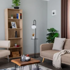 EMIBIG LIGHTING Gulvlamper|Gulvlamper>Gulvlampe Bari, sort, metal, glas