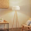Duolla Gulvlampe Boho, treben creme-hvid/rattan