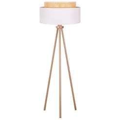Duolla Gulvlampe Boho, treben creme-hvid/rattan