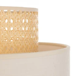 Duolla Gulvlampe Boho, treben creme-hvid/rattan