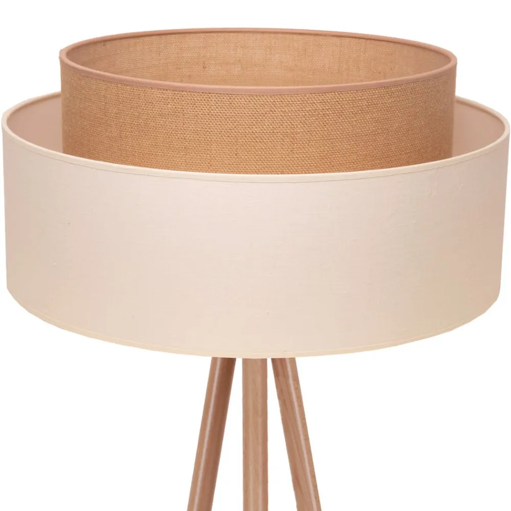 Gulvlampe Boho, trebenet ecru/jute Højde 145 cm^Duolla Outlet