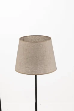 TK Lighting Gulvlampe Chicago med skærm i hør