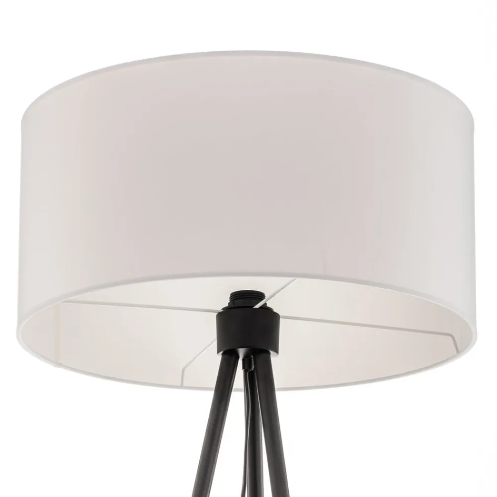 Gulvlampe Corralee i sort og hvid^BRITOP