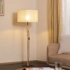 Gulvlampe Deva Nature, tekstil, træ^TK Lighting Sale