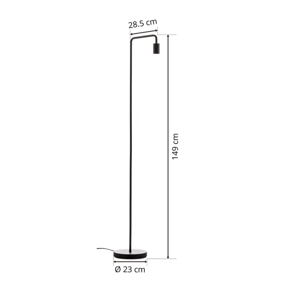 Gulvlampe Diallo uden skærm mat sort^Trio Lighting Discount