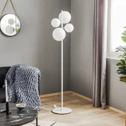 ALDEX Gulvlampe Dione, 4 lyskilder, hvid