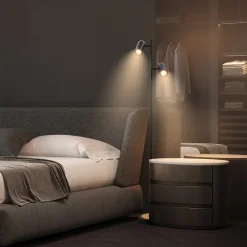 Gulvlampe Duta, sort/lys træ, højde 160 cm metal/træ^Briloner Best