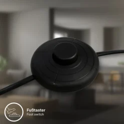 Gulvlampe Duta, sort/lys træ, højde 160 cm metal/træ^Briloner Best