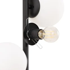 Gulvlampe Faze, sort, glas, højde 130 cm, 4 lyskilder, E27^Opviq New