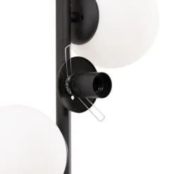 Gulvlampe Faze, sort, glas, højde 130 cm, 4 lyskilder, E27^Opviq New