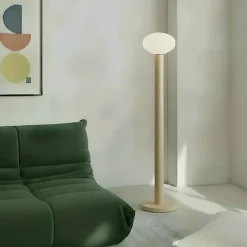 ALDEX Gulvlamper>Gulvlampe Flo, beige, højde 138 cm, 1 lyskilde, glas