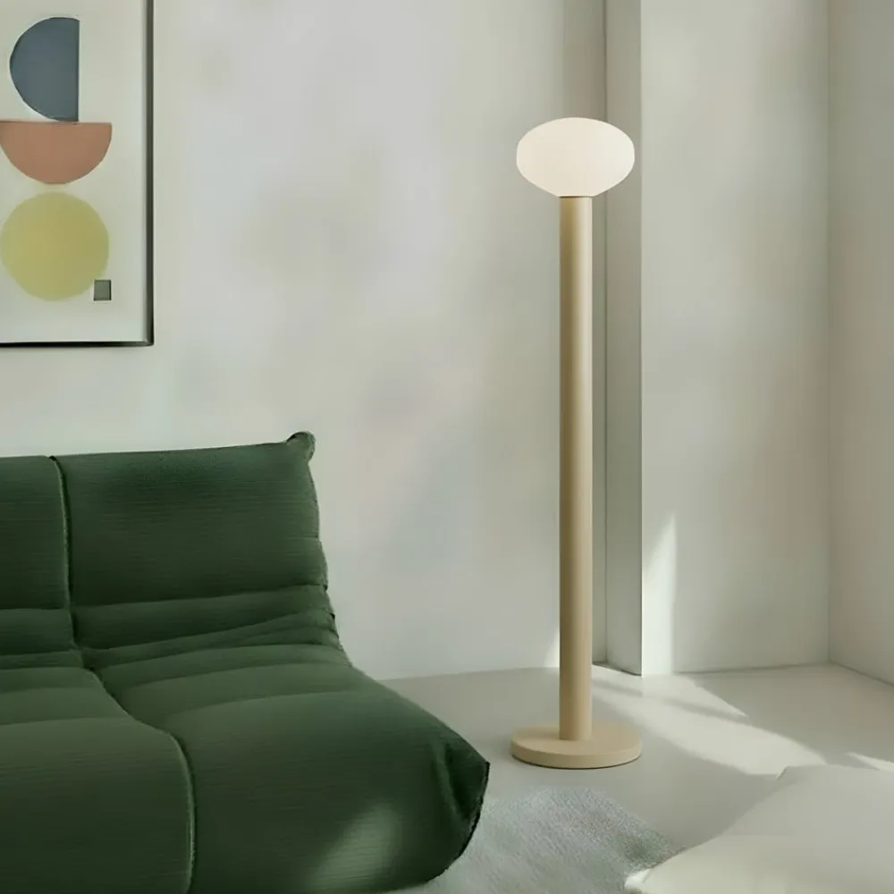 ALDEX Gulvlamper>Gulvlampe Flo, beige, højde 138 cm, 1 lyskilde, glas