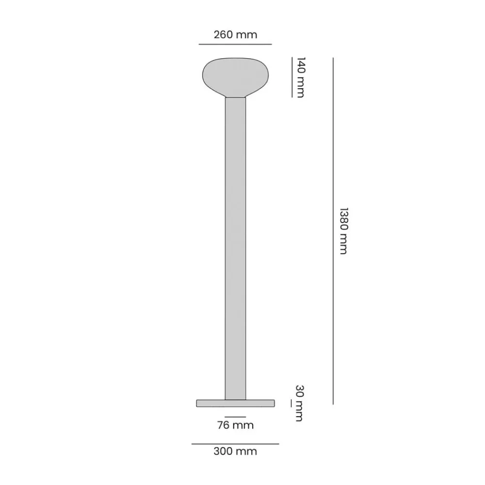 ALDEX Gulvlamper>Gulvlampe Flo, beige, højde 138 cm, 1 lyskilde, glas