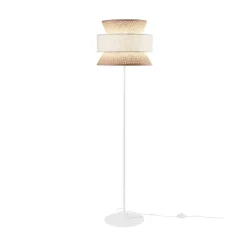 Gulvlampe Gazebo, natur/beige, højde 147 cm, rattan/stof^Luce Ambiente Design Outlet
