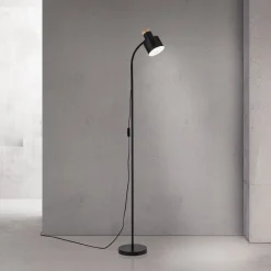 ORION Gulvlampe Gili, sort mat, stål, højde 150 cm, E27