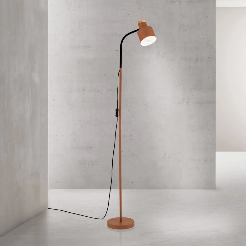 ORION Gulvlampe Gili, stål, koralrød, højde 150 cm, E27