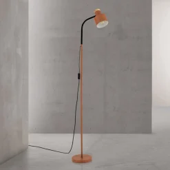 ORION Gulvlampe Gili, stål, koralrød, højde 150 cm, E27