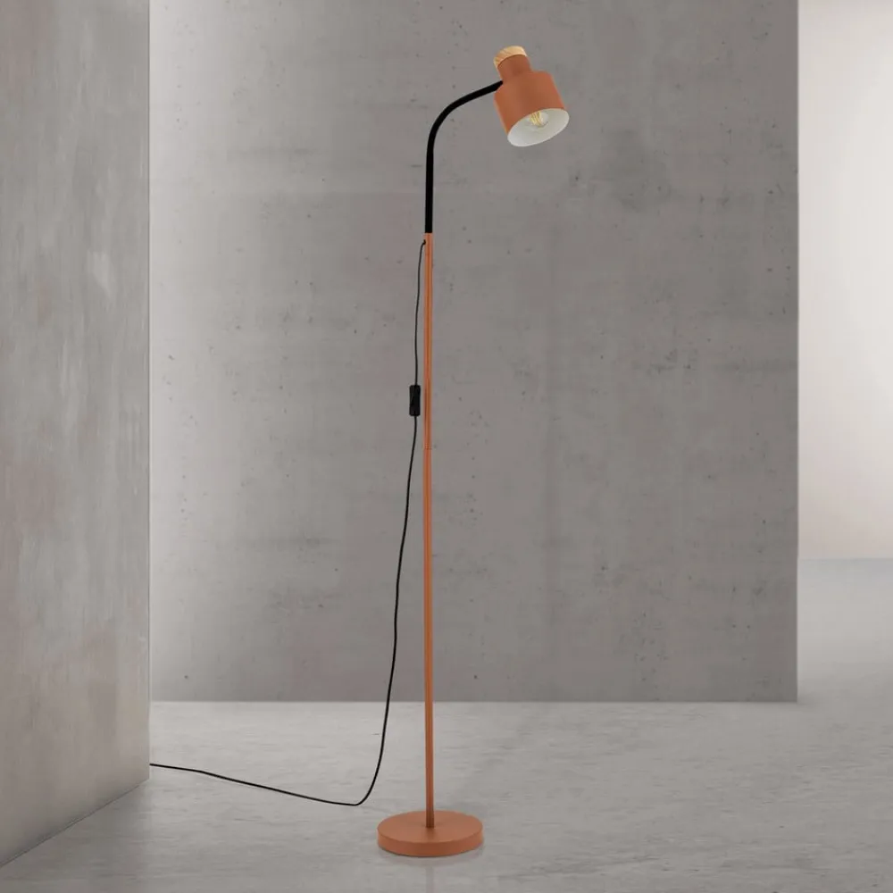 ORION Gulvlampe Gili, stål, koralrød, højde 150 cm, E27