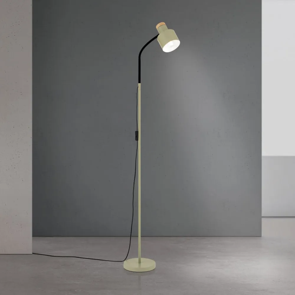 ORION Gulvlampe Gili, stål, lysegrøn, højde 150 cm, E27