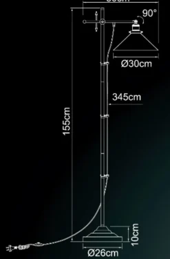 Gulvlampe Lenius med bevægelig skærm^Globo Online