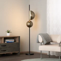 Gulvlampe LM-9113-2BSY, sort, metal, 180 cm høj, E14^Avonni New