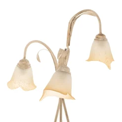 Gulvlampe Lucrezia i elfenben med blomsterlampeskærm^ONLI Discount