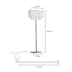 Gulvlampe Makani, krom, med muslingedekor^ONLI Outlet
