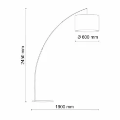 TK Lighting Gulvlampe Moby Gray med tekstilskærm