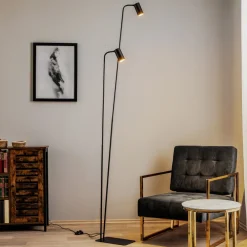 Gulvlampe Mono II, 2 lyskilder, sort/guld^Nowodvorski Lighting Best