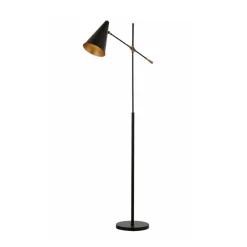 Gulvlampe Nelu, sort, højde 185 cm, metal, justerbar^Avonni Outlet
