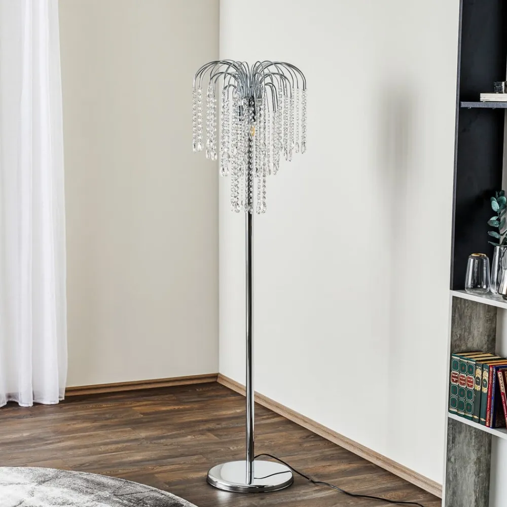 Gulvlampe Pioggia med krystalregn, krom^ONLI Clearance