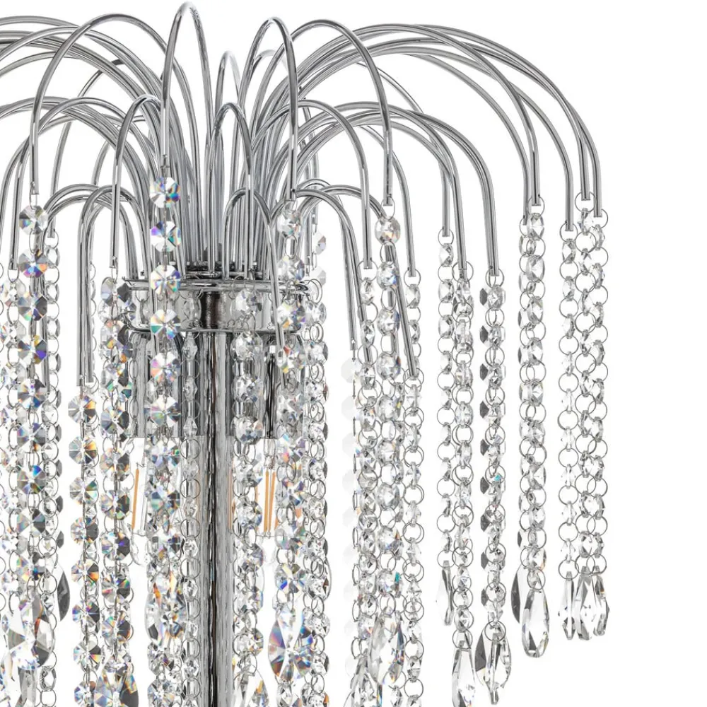 Gulvlampe Pioggia med krystalregn, krom^ONLI Clearance