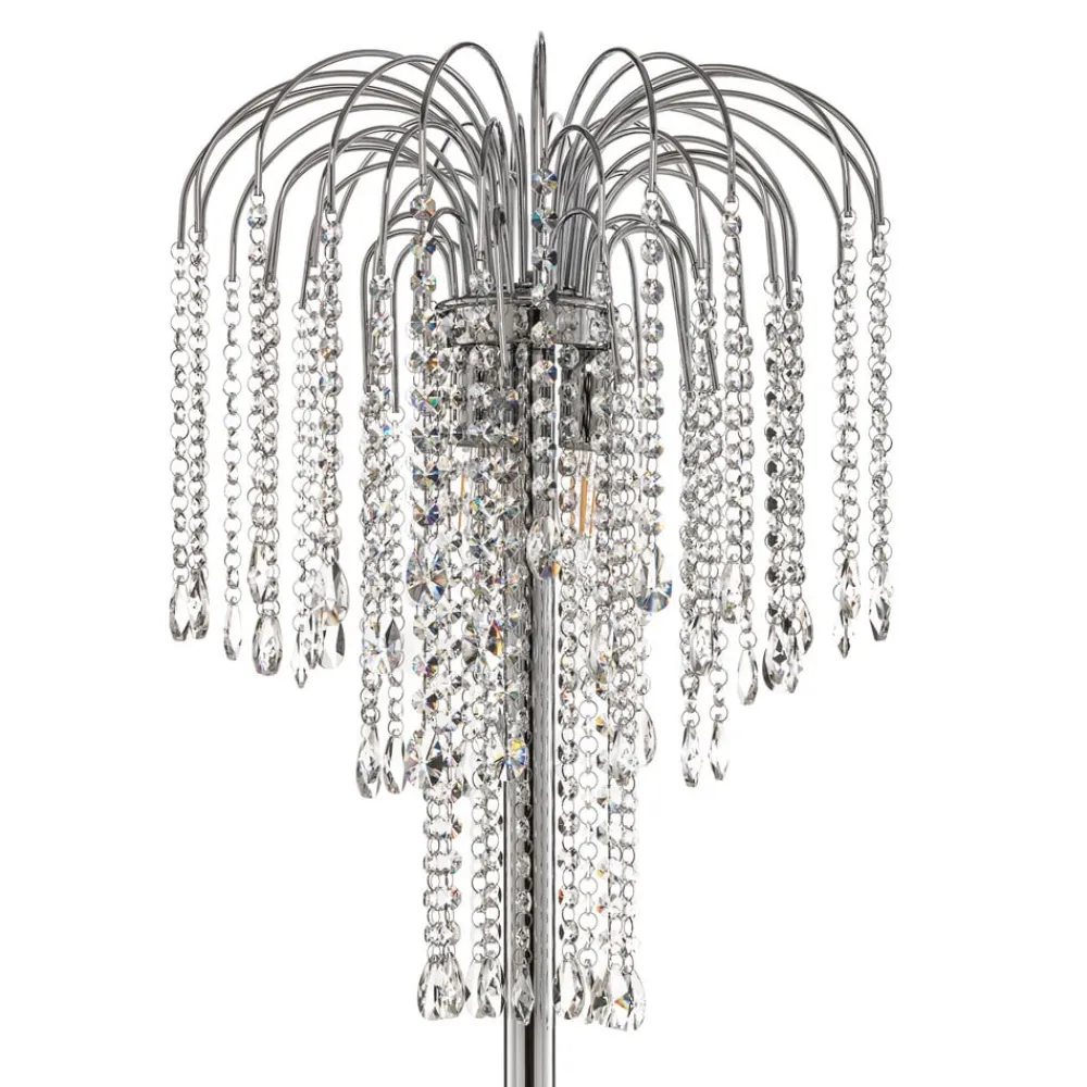 Gulvlampe Pioggia med krystalregn, krom^ONLI Clearance