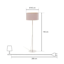 Duolla Gulvlampe Roller, hvid/guld, højde 145 cm