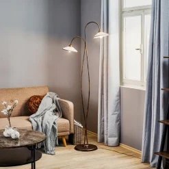 Gulvlampe Rosina med to keramiske skærme^ONLI