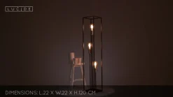 Lucide Gulvlampe Ruben, sort, tre lamper