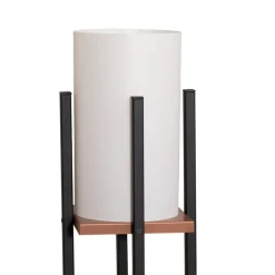 Gulvlampe Shelf, sort/kobber, stof, højde 130 cm, E27^Opviq Online